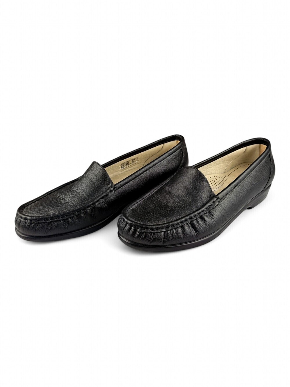 SAS Black Leather Moccasin Loafers Women's Sz 9.5